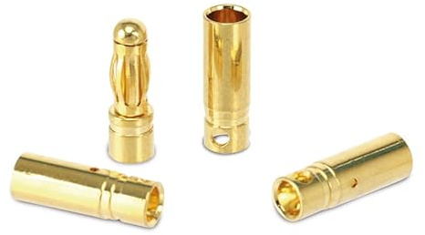 Pollin-Choice Goldkontakt-Steckerset, Steckerlänge 15,5 mm, Kupplungslänge 15 mm, 4 mm, 5 Paare