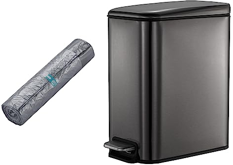 Smartbin 5L Rectangular Papelera con Tapa Silenciosa Cubo de Basura con Pedal Paso Cocina Basura Barurero Contenedor de Basura Papelera de Reciclaje Baño Cocina Oficina