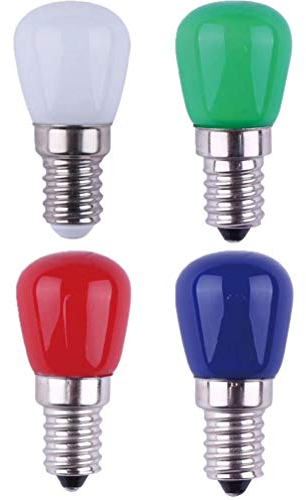 OSALADI 4 Pcs 3W 220V Glass Bulbs Colored Refrigerator Light Small Screw Bulbs Light for Camping Outdoor Patio ( White Red Blue Green)