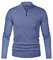 iClosam Men's Jumpers Roll Neck Knitted Sweater Quarter Zip Warm Pullover Long Sleeve Jumpers Classic Winterpullover Blue