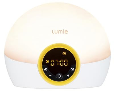 Lumie Bodyclock Rise 100 - Alarm Clock Simulates Sunrise & Sunset - Bedside Lamp with Customizable Light Intensity - Wake-Up Light, Night Light & Reading Light - with Warm LEDs