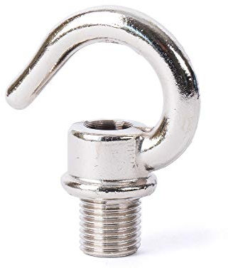 Haken aus Messing, M10x1 Schraubgewinde, Nickel - 1 Stück