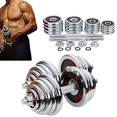 AKT Herren Hantel Gewichtsverstellbare Galvanisierte Edelstahl Heimfitnessgeräte Abnehmbares Hantelset zum Übung Ausbildung Fitnessstudio,2x7.5kg