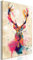 decomonkey Bilder Tiere Abstrakt 60x90 cm 1 Teilig Leinwandbilder Bild auf Leinwand Vlies Wandbild Kunstdruck Wanddeko Wand Wohnzimmer Wanddekoration Deko Bunt Beige Hirsche