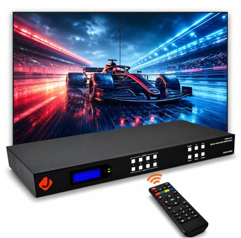 J-Tech Digital 4k 2x2 Video Wall Controller Multiviewer Seamless Matrix 4K @ 60Hz Eingang 4K30Hz Ausgang HDCP 2.2 [JTECH-VWM04]