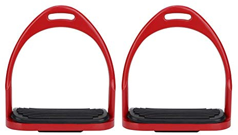Nikou Steigbügel - Bunter Pferdereiten Rostfreier Steigbügel Rostschutz Leichter Aluminium-Steigbügel für Pferdesport Starke Tragfähigkeit(rot)