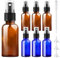 DONQL 6Pièce Flacon Vaporisateur Vide 30ml,Spray Vide Verre,Flacons et Vaporisateurs Vides de Voyage,Bouteille Spray Vide avec Entonnoir Goutteurs，Parfum Huiles Essentielles Cosmétiques Bleu Marron