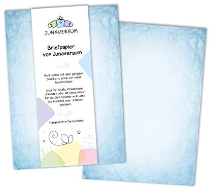 Briefpapier Vintage blau Motivpapier für Einladungen Urkunden Hochzeit Geburtstag 90 g/qm DIN A4 (20 Blätter)