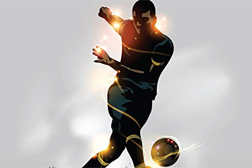 Muralo Fotomural autoadhesivo 90 x 60 cm, diseño juvenil del jugador de fútbol, moderno papel pintado para habitación de los niños, tamaño XXL, 90 cm x 60 cm
