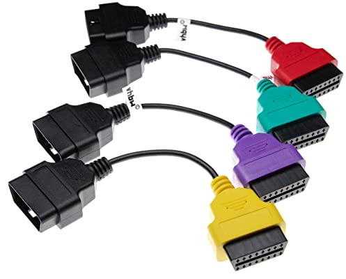 vhbw 4X OBD2 Adapter-Set 4-TLG. 16Pin-OBD1 auf OBD2 für Auto, KFZ z.B. kompatibel mit Alfa Romeo, FIAT, Lancia Auto