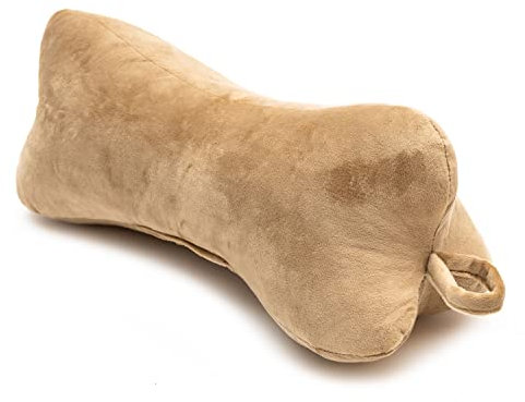 H&F | Kissen Kopfkissen Lesekissen Leseknochen Nackenkissen Nackenrolle Knochenkissen Reisekissen Waschbar, für Bett, Sofa 2-er Set | Farbe: Beige
