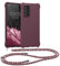 kwmobile Necklace Case kompatibel mit Samsung Galaxy A52 / A52 5G / A52s 5G Hülle - Cover mit Kordel zum Umhängen - Silikon Schutzhülle Bordeaux Violett