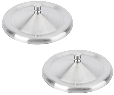 Kichvoe Stainless Steel Espresso Cup Lids 2-Pack, Silver, 12.3cm, Fashion Style, Snap Closure, Dishwasher & Microwave Safe, Round Shape, Cup Lid