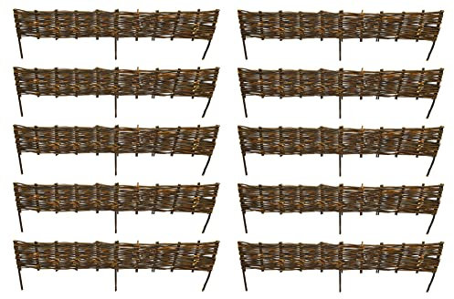 Willow Hurdles Lawn Edging (120cm x 20cm) - 10 Panels