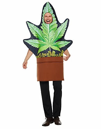 Eraspooky Erwachsene Topf Blatt Kostüm Lustig Unkraut Blumentopf Maskottchen Anzug