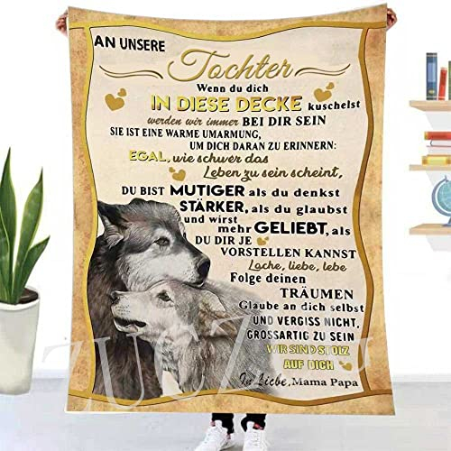 Kuscheldecke Flauschige Personalisierte Geschenke Decke an Unsere Tochter von Eltern, Super Weiche Luftpost Flanelldecke Positiv Ermutigen Sie Ihre Unsere Tochter Geeignet für Sofa Reisen Geburtstags