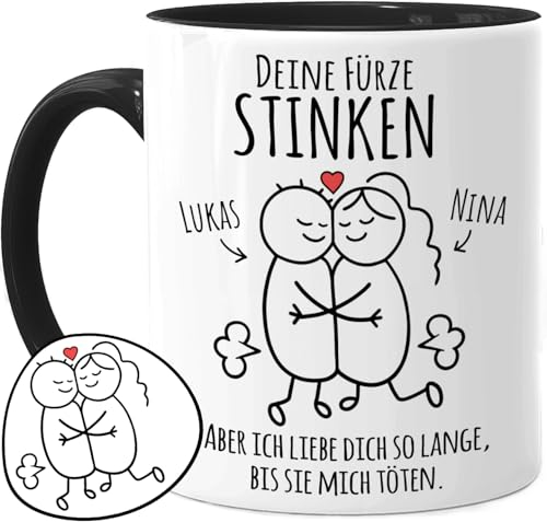 Tassenliebling® Tazza Scoregge Personalizzata - Le Tue Scoregge Puzzano - Regalo Anniversario per Lui Divertente - Regali Fidanzato Originali Simpatici - Regalo Uomo - Ceramica 330ml