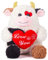 IKASA Kuh Kuscheltier Stofftier Plüschtier Herz halten mit Ich Liebe Dich,Süßes 37cm großes Plüschtier Kleines Spielzeug,Geschenke zum Valentinstag