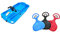 KHW | Lenkschlitten Snow Fox Set | Iceblue | Made in Germany | inkl. Po-Rutscher farblich Sortiert | ideal für winterlichen Fahrspaß