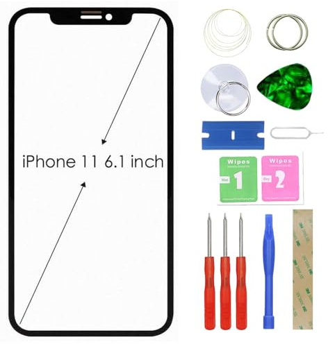 MovTEK Screen Replacement Front Glass +OCA compatible with iPhone 11 (No Touch and LCD Display) with Repair Kit -6.1