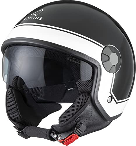 Agrius Score Solid Open Face Motorcycle Helmet M Gloss Black