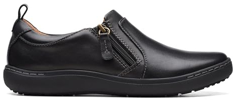 Clarks Nalle Lilac Leather Trainers in Black Size 7