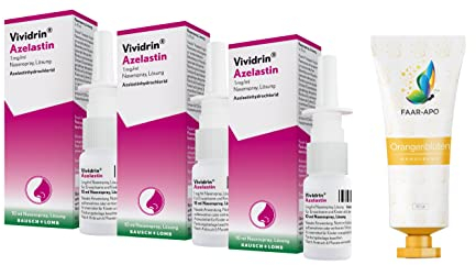 Vividrin Azelastin Nasenspray Sparset Sparpack 3 X10 ml inkl. einer hochwertigen Handcreme Marke Faar-Apo