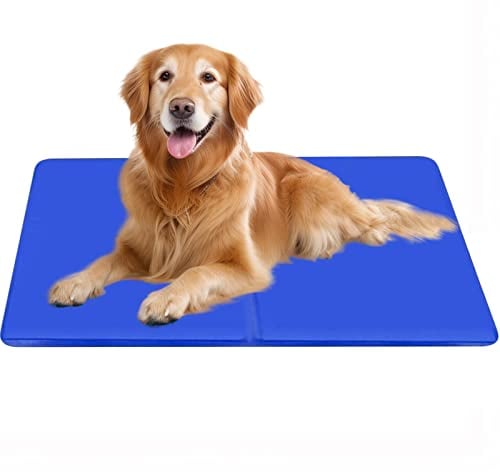 WEASHUME Dog Cooling Mat Self Cooling Gel Pad Dog Cool Mat Pressure Activated Gel Cooling Pads for Dogs and Cats Durable Pet Cool Mat Non-Toxic Gel Cold Bed for Kennel Crate Large 50×90cm