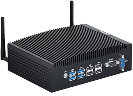 STRHIGP Industrial PC i5 Fanless PC Win11 Pro 8260U, 8GB RAM DDR4 256GB SSD Mini Desktop Computer Dual RS232 COM RJ45 LAN 4K HD 8USB WiFi BT VESA RAID PXE WOL Auto Power On for Home Business