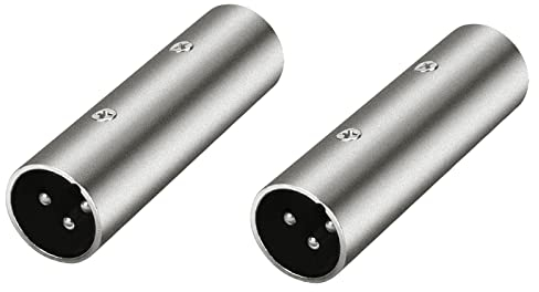 GEEKRIA for Creators XLR-Stecker auf XLR-Stecker, kompatibel mit Shure SM58, SM57, SM7B, MV7, PGA48, Behringer xm8500 Mikrofonstecker (Silber, 2 Stück)