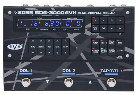 BOSS SDE-3000EVH Special Edition Eddie Van Halen Dual Digital Delay Pedal, 8 authentische EVH-Presets, 2 SDE-3000 Delay-Pedale, Reproduktion des Wet/Dry/Wet-Rigs von Eddie Van Halen