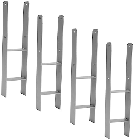 Sonnewelt H-anker H-Pfostenträger Pfosten Pfostenträger für Pfosten Zaun Carports Stelzenhäuser (4 Stück 121mm)