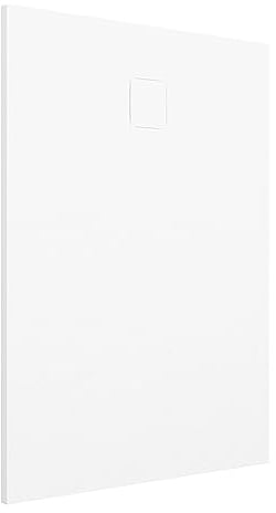 Piatto Doccia 80x100 cm Bianco Effetto Pietra Rettangolare in SMC Riducibile Samos