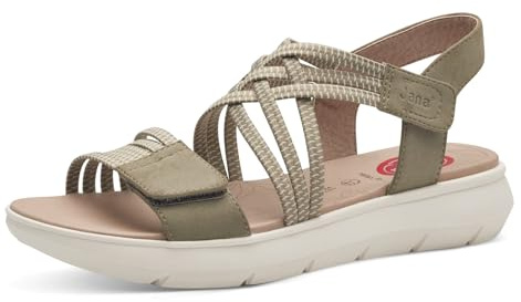 Jana Coshy Damen Sandalen flach mit Klettverschluss Vegan