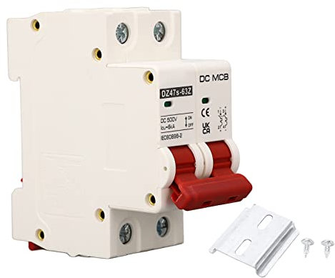 Disjoncteur DC 500 V 16 A,DZ47S-63Z-2P,Montage sur rail DIN Disjoncteur DC,Protection contre les courts-circuits,pour système photovoltaïque solaire, panneaux solaires, système de treillis