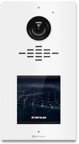 Metzler VDM10 2.0 modulare Video Türsprechanlage in Weiß - 2-Draht - Türklingel mit HD-Kamera, 1-500 Parteien Sprechanlage - Ein- und Mehrfamilienhaus, Smartphone App | Horizon