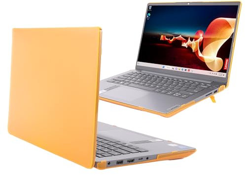 mCover Étui Compatible Uniquement avec Les Ordinateurs Portables Windows Lenovo IdeaPad 3 | Série 3i (14ADA6/14ALC6/14ABA7/14ITL6/14IAU7) 2022-2024 14 (ne Convient Pas aux Autres modèles) - Orange