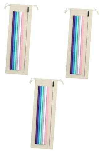 Cabilock Lot De 3 Pailles Réutilisables En Silicone Pour Boissons Pour Femmes Et Hommes