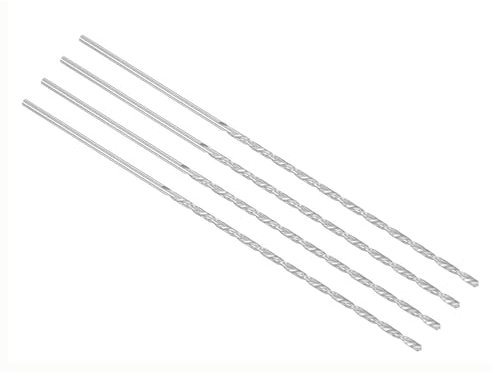 TOP-VIGOR 4Pcs 2mm Dia Extra Long Twist Drill Bits, 160mm Length High Speed Steel Extended Spiral Drill Bit, Straight Shank Twist Drill Bit Tool for Wood Metal Aluminum Plastic