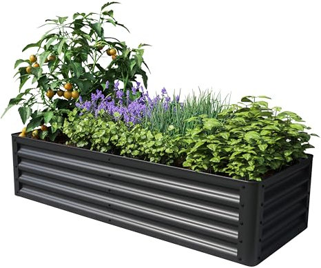 PRIMEYARD Hochbeet Luca anthrazit Stahlkonstruktion 150x60x35 cm