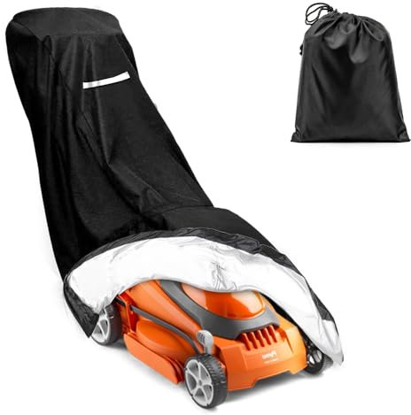 Palwin Rasenmäher Abdeckung Wasserdicht, 193x108x66cm Rasenmäher Schutzhülle, 210D Oxford, Anti-UV, Staubdicht, Wetterfest mit Kordelzug und Aufbewahrungstasche, Universal Abdeckhaube für Rasentraktor