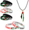 Carreneu 8Pcs Palestine Armband Palästina Armband Free Palestine Armband kostenloses Palästina-Armband für Männer und Frauen Silikon-Armband mit Palästina-Flagge mit 1 palästina kette (Schwarz+Weiß)