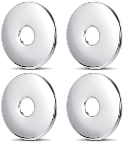 KSOIQPU 4 stück verchromte rohrabdeckung tap girlande innendurchmesser 25 mm abdeckrosette edelstahl 9 mm höhe ventillochabdeckung für sanitär hygienische installation küche bad