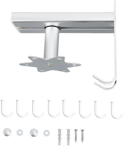 NOENNULL Cookware Hanger Hooks, Rotating Hooks, Rotating Hooks, Rotating Hooks, Strong Durable Aluminium, Cookware Hanger, Kitchen Utensil Swivel Hooks, Wall Hooks (Silver)