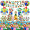 121PCS Mari Geburtstag Deko, Partygeschirr Kindergeburtstag Deko Enthält Teller Becher Servietten Cake Topper Luftballons Banner,Party Geschirrset für 10 Personen