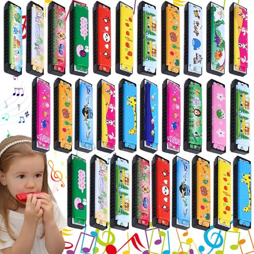 Shinybox Giocattoli per Bomboniere, 30 Pezzi Armonica per Bambini, Regalini Festa Compleanno Bambini, Gadget Compleanno Bambini Regalini Fine Festa Compleanno Bambini per Halloween, Natale