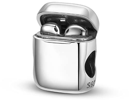 Magic Charms Women's Bead Charm Anhänger 925 Sterling Silber Elegantes Etui für drahtlose Kopfhörer Charms Perle für Frauen Beaded Charms Europäische Armbänder und Halsketten