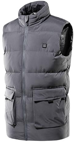 Kelandoom Gilet Chauffant,Veste Chauffante Sans Manche USB Électrique Gilet Chauffant Homme avec Batterie doudoune homme hiver chaud pour Camping Le Ski en Plein Air S-6XL