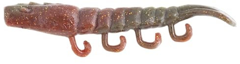 Berkley Gulp!® Salzwasser-Turbo-Garnele; Weichköder-Angelköder für Salzwasser-Raubfische; Garnelen-Imitation mit vibrierenden Beinen, schnelles oder langsames Einholen, 10cm, Camo