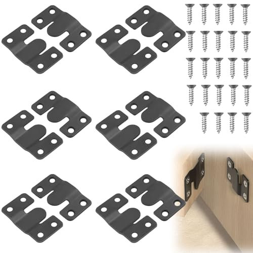 Schwerlast Bilderrahmen Aufhänger Unterputz Verdeckte Halterung Ineinandergreifender Bildaufhänger Edelstahl Schwerlast Wandhalterung Bilderrahmen Halterung mit Schrauben für Foto Spiegel 6 Paar